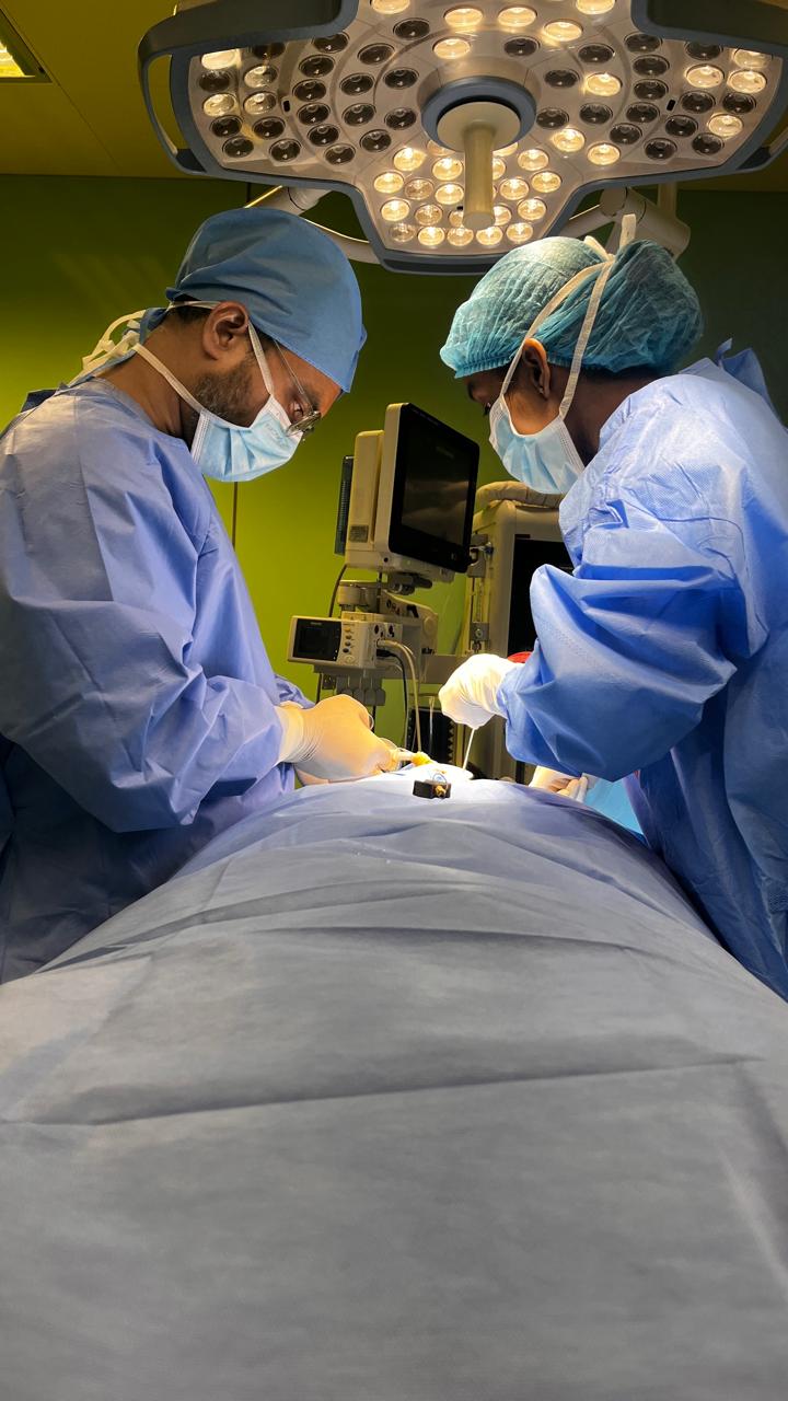 Close-up of surgical procedure